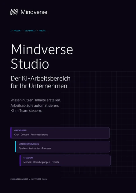 Titelbild der Mindverse Studio Produktbroschüre